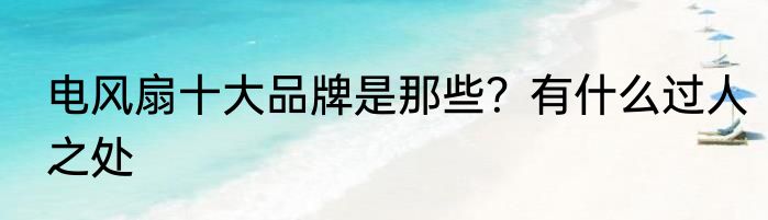 电风扇十大品牌是那些？有什么过人之处