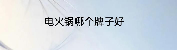 电火锅哪个牌子好