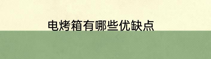 电烤箱有哪些优缺点