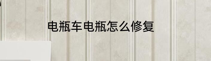 电瓶车电瓶怎么修复