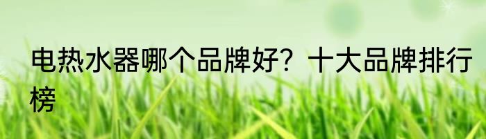 电热水器哪个品牌好？十大品牌排行榜