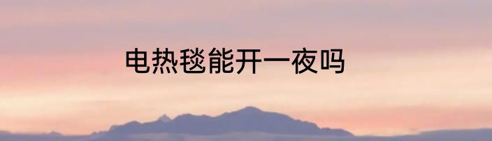 电热毯能开一夜吗