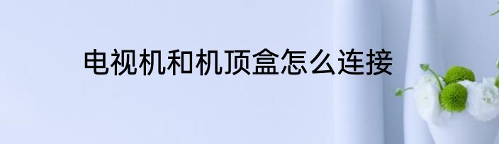 电视机和机顶盒怎么连接
