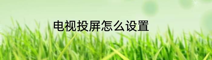 电视投屏怎么设置