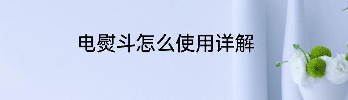 电熨斗怎么使用详解