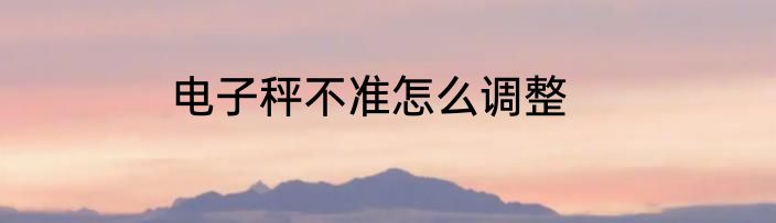 电子秤不准怎么调整