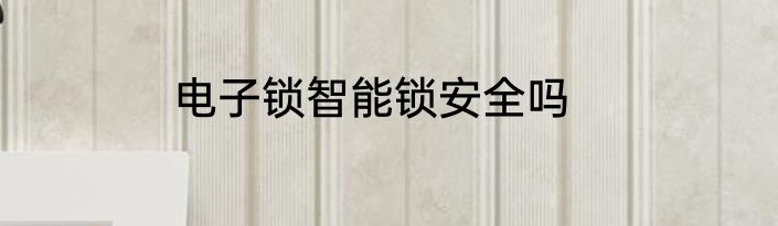 电子锁智能锁安全吗