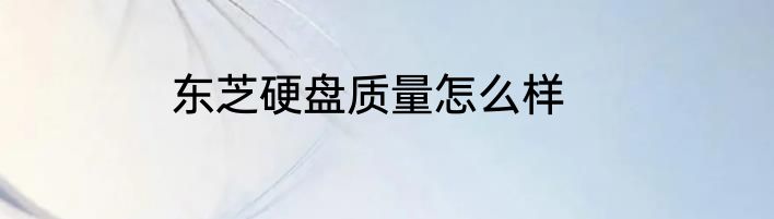 东芝硬盘质量怎么样