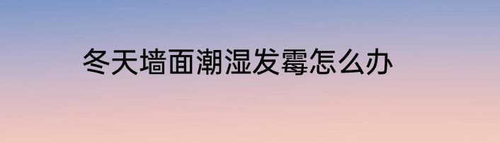 冬天墙面潮湿发霉怎么办