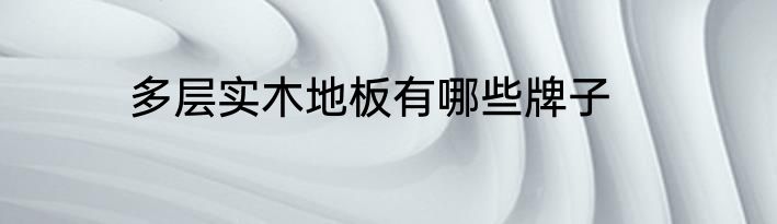 多层实木地板有哪些牌子