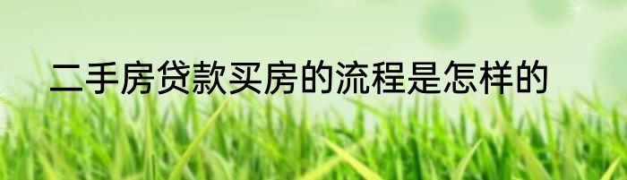 二手房贷款买房的流程是怎样的
