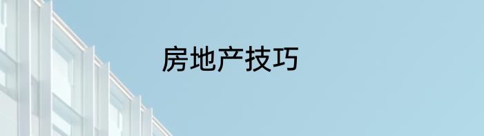 房地产技巧