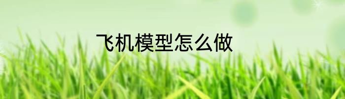 飞机模型怎么做