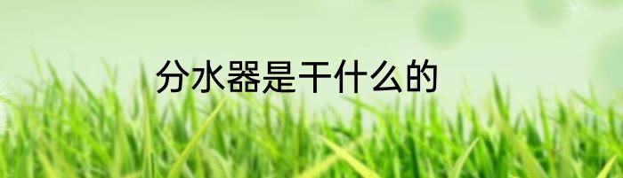 分水器是干什么的