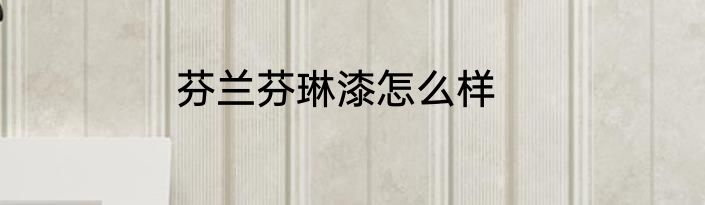 芬兰芬琳漆怎么样