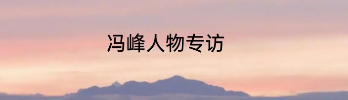 冯峰人物专访