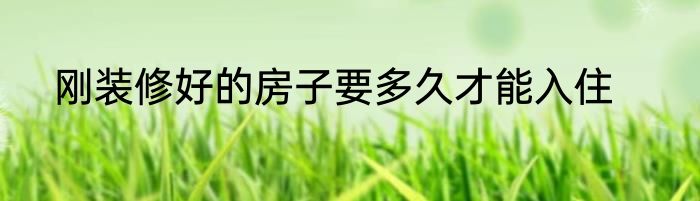 刚装修好的房子要多久才能入住