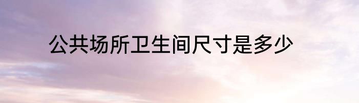 公共场所卫生间尺寸是多少
