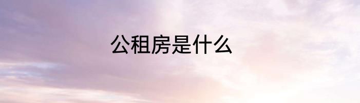 公租房是什么