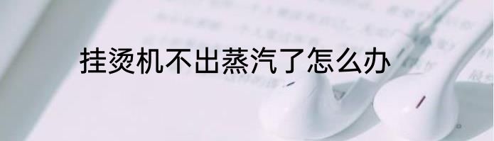 挂烫机不出蒸汽了怎么办