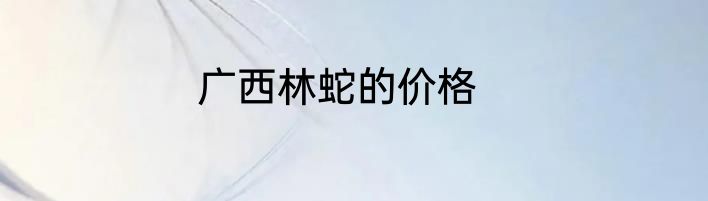 广西林蛇的价格