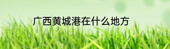 广西黄城港在什么地方