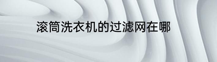 滚筒洗衣机的过滤网在哪