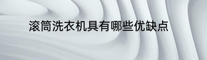 滚筒洗衣机具有哪些优缺点