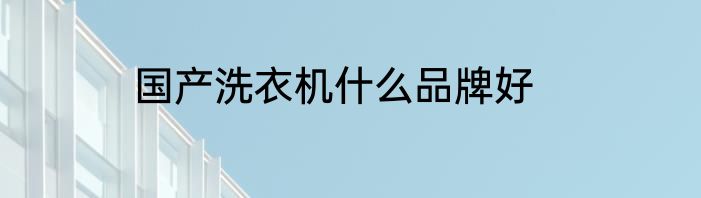 国产洗衣机什么品牌好