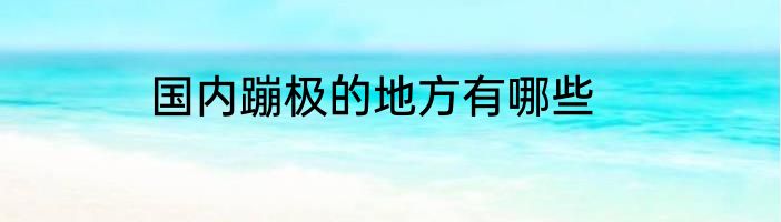 国内蹦极的地方有哪些