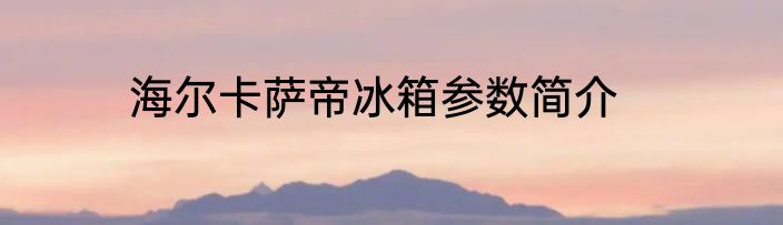 海尔卡萨帝冰箱参数简介