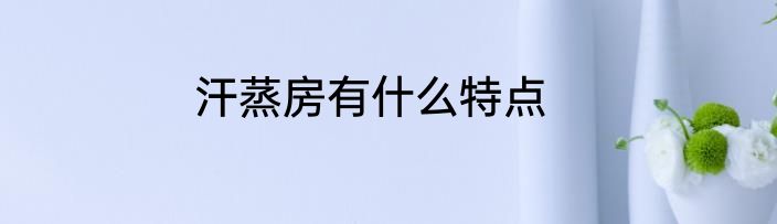 汗蒸房有什么特点