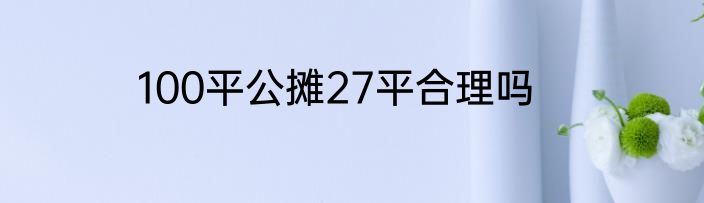 100平公摊27平合理吗
