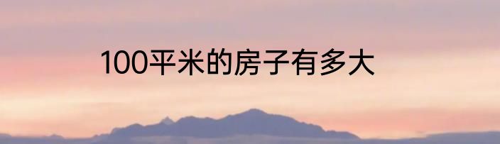 100平米的房子有多大