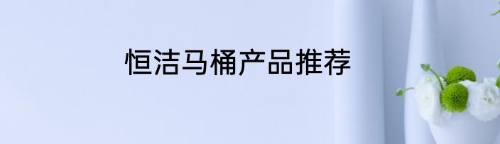 恒洁马桶产品推荐