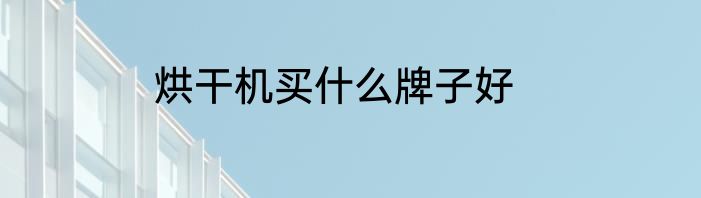 烘干机买什么牌子好