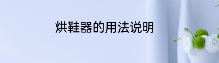 烘鞋器的用法说明