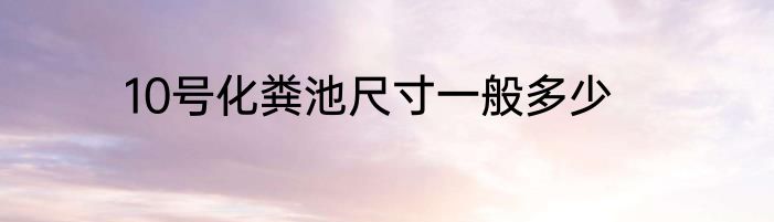 10号化粪池尺寸一般多少