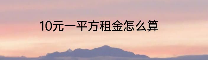 10元一平方租金怎么算