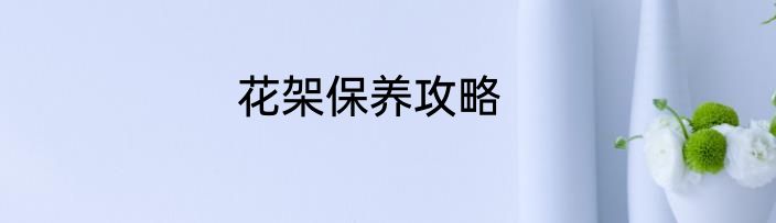 花架保养攻略