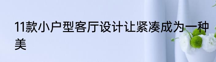 11款小户型客厅设计让紧凑成为一种美