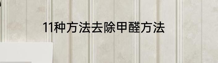 11种方法去除甲醛方法