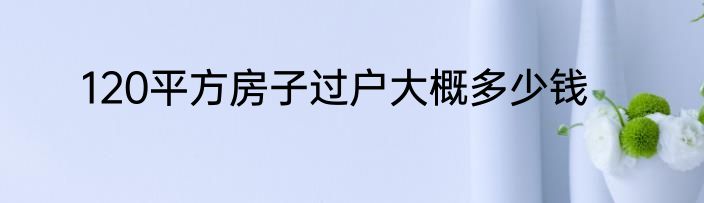 120平方房子过户大概多少钱