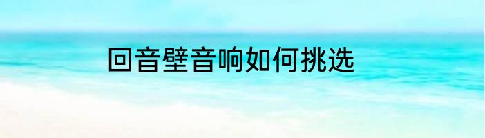 回音壁音响如何挑选
