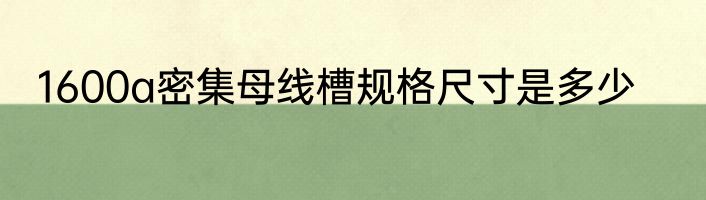 1600a密集母线槽规格尺寸是多少