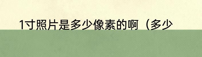 1寸照片是多少像素的啊（多少