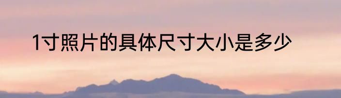 1寸照片的具体尺寸大小是多少
