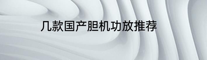 几款国产胆机功放推荐
