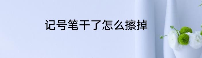 记号笔干了怎么擦掉