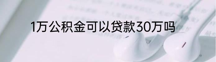 1万公积金可以贷款30万吗